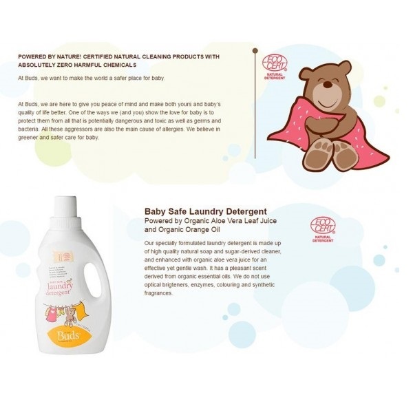 Buds Baby Safe Laundry Detergent 1000ml
